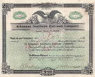 Arkansas Southern Railroad (Capital Stock 3,160,000 $)